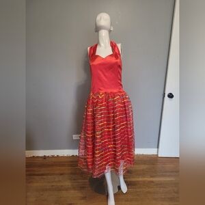 Queen of Heartz Satin and Tulle Pinup Party Dress, VGUC, Size 2X